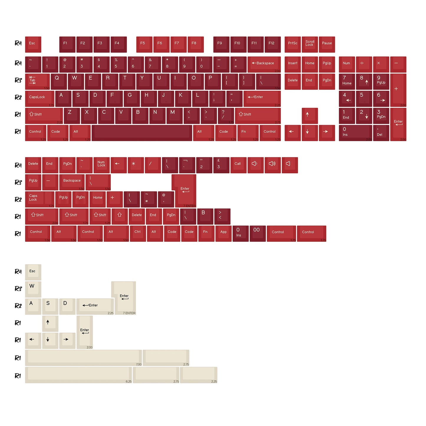 KBDiy 174 teclas/set teclas PBT GMK Apollo Double Shot minimalistas perfil ISO Cherry para teclado mecánico gaming, compatibles con MX