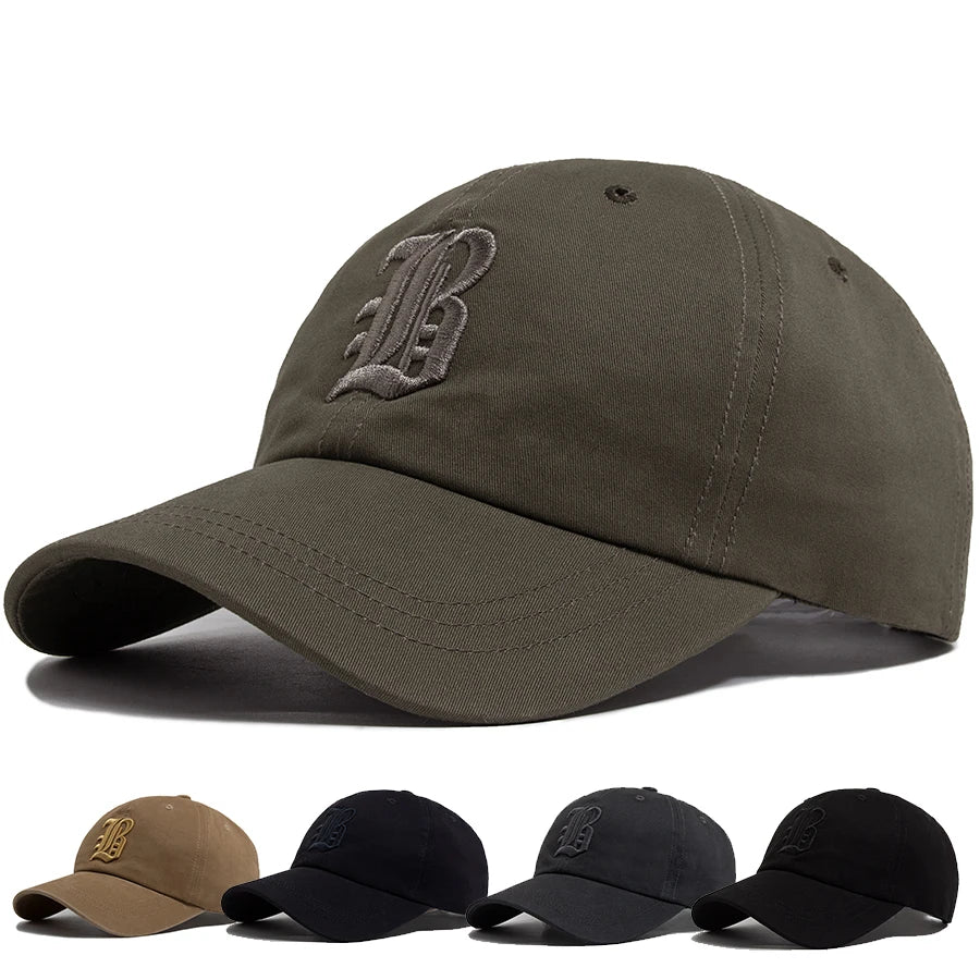 Summer Fashion Men's Baseball Cap Letter Embroidered Cotton Trucker Hat Casual Outdoor Soft Top Visor Cap Women Baseball Caps
