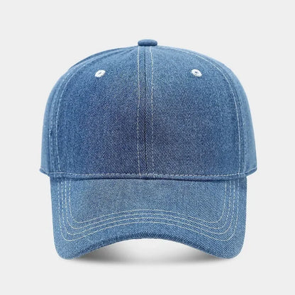 Solid color denim baseball cap for women Korean casual duckbill cap for men summer sun protection cap