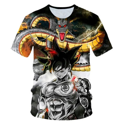 T-shirts pour hommes T-shirt Dragon Ball Z Vêtements pour garçons Vêtements pour enfants T-shirt d'été à manches courtes pour enfants T-shirt à motif de dessin animé pour bébés garçons