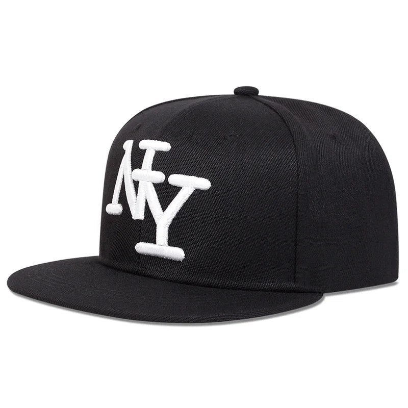 Boné unissexo de beisebol ajustável com bordado de letras, estilo hip-hop, casual, para exterior, primavera/outono, com proteção solar