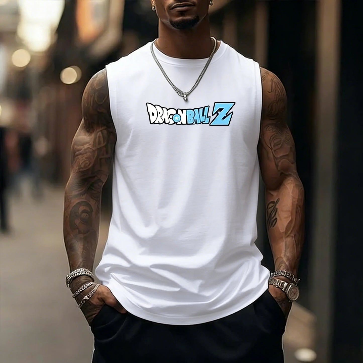 Canotta fitness da uomo Dragon Ball Z Super Blue Vegeta in stile rétro americano Y2K Harajuku, nuova collezione primavera-estate, T-shirt per uso quotidiano