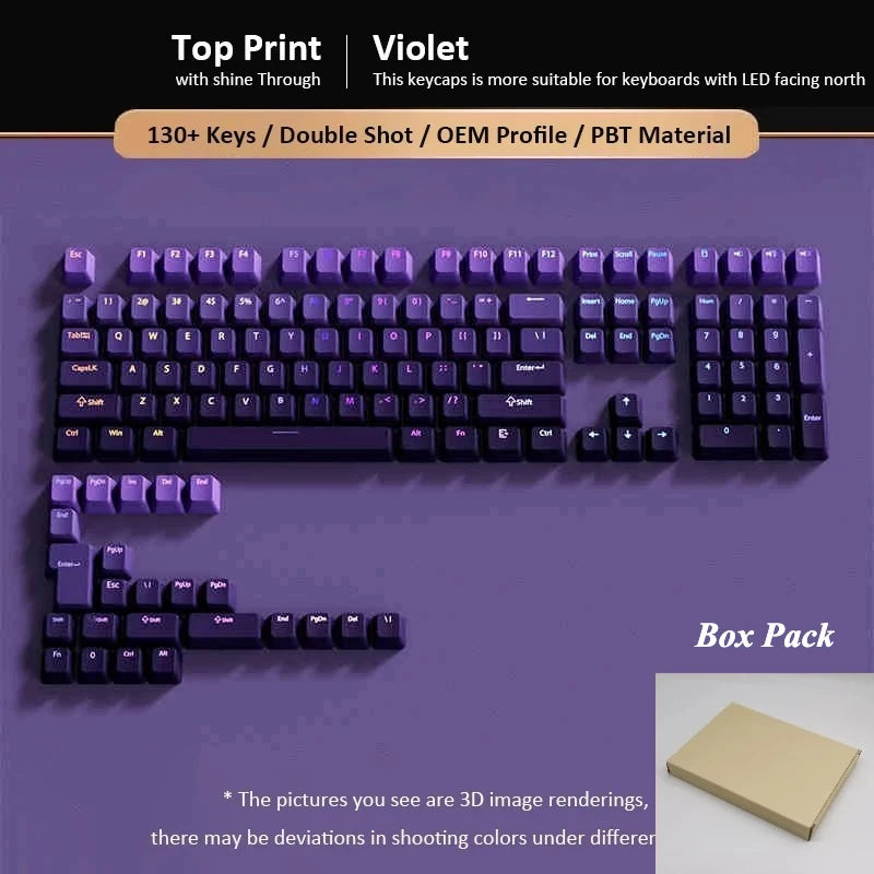 133+ tasti OEM Profile Gradient Keycaps per tastiera meccanica da gaming con switch Cherry MX, PBT retroilluminati RGB, layout ISO, keycap