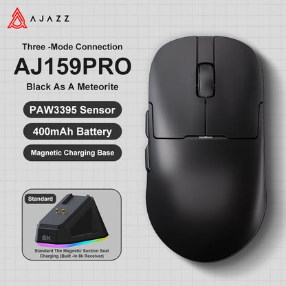 AJAZZ AJ159 APEX Wireless Gaming Mouse, Lightweight RGB Gaming Mouse with Magnetic Charging Dock, Bluetooth & 2.4GHz, Up to 30,000 DPI for PC & Laptop