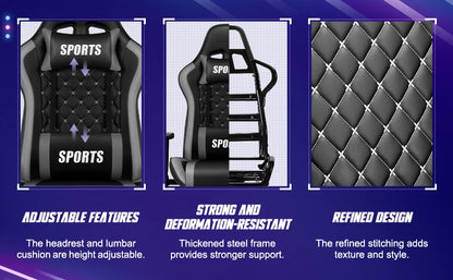 Daccormax Ergonomic Office Chair/Gaming Chair: 170° Recline, Adjustable Armrests, Lumbar Support for Long Hours Sitting