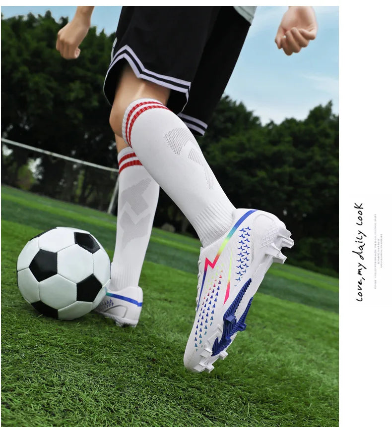 High Quality Mens Soccer Shoes Society Ultralight Turf Soccer Cleats Sneakers Training Football Boots Chuteira Campo 35-45