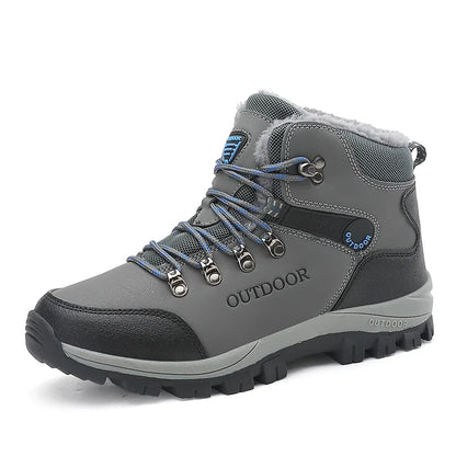 Bottes de neige en coton pour hommes, chaussures montantes, randonnée en plein air, chaudes, confortables, étanches, mode vintage, automne, hiver