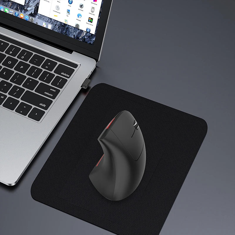 Ratón inalámbrico Bluetooth vertical de doble modo, silencioso y recargable para gaming, compatible con Win, Mac OS, portátil y ordenador