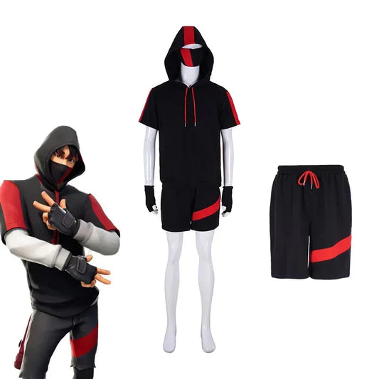 Adults Kids Fortnit Cosplay IKONI EPIC Outfit Skin Battle Uniforms Costume Clothes Uniform Anime Game Cosplay Halloween SRR7IA