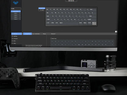 Teclado mecánico con cable AULA WIN60 HE/WIN60 HE MAX 60% con estructura tray-mount hot-swap e interruptores magnéticos Hall Effect