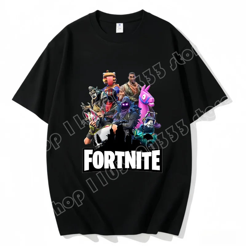 Fortnite Crew Neck T Shirt Unisex Adult Game Dance Fashion New Pure Cotton Short Sleeve Tops Perfect for Casual Wear Vacations