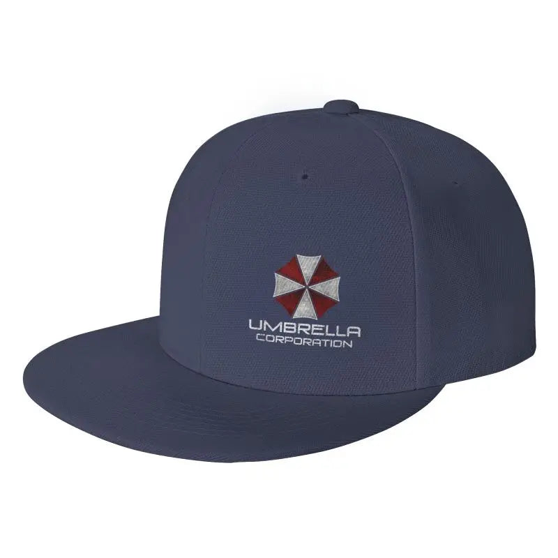 Umbrella Corporation Flat Bill Hats for Men Snapback Skull Hats Black Hat for Teens Boys Skateboard Hats Hip Hop Baseball Cap