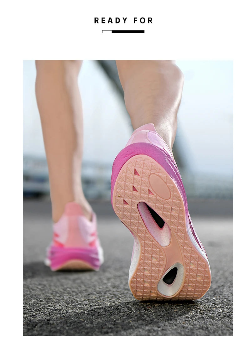 Zapatillas de running nuevas con placa de carbono para maratón, deportivas para hombre, transpirables y ligeras, zapatillas deportivas cómodas antideslizantes para mujer, estilo casual