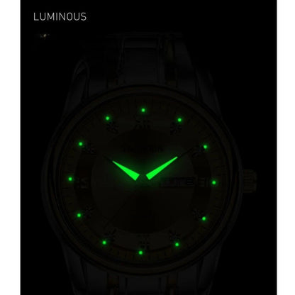 Relógio de luxo para mulher, relógio de quartzo, relógio de pulso digital, à prova de água, com calendário e visor iluminado; estilo moderno e profissional, adequado também para homens.