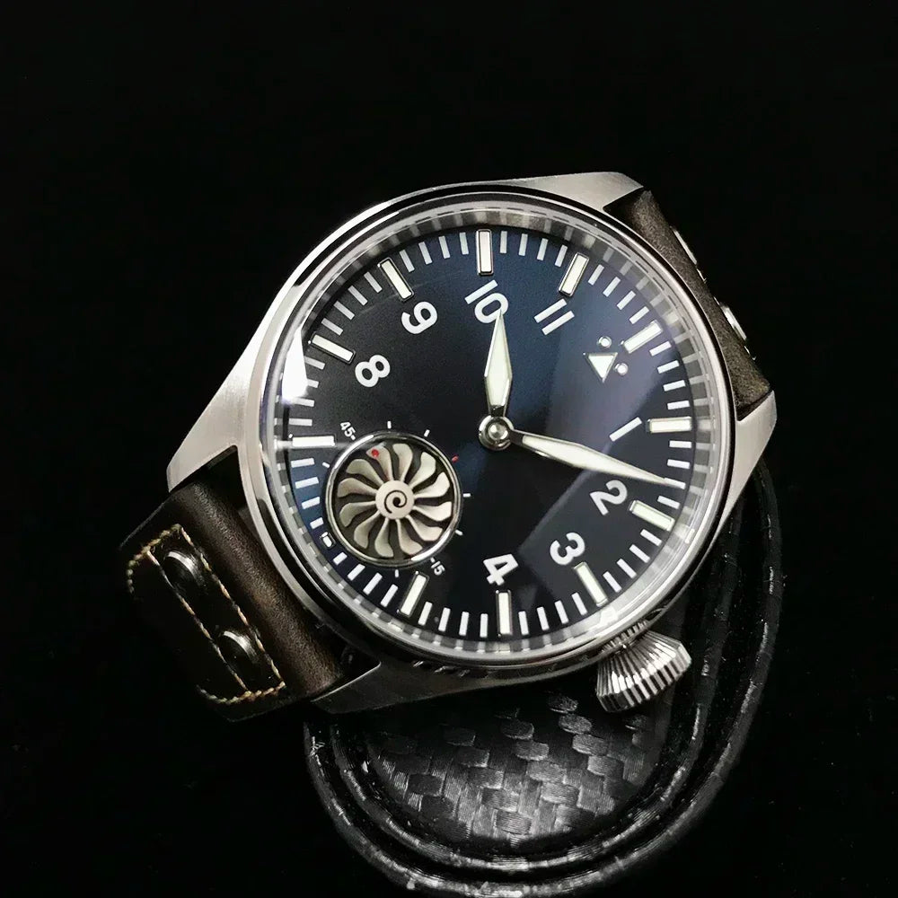 Reloj mecánico para hombre Hruodland 2025 nuevo, Seagull ST3620, piloto retro 43MM, luminiscencia Bgw-9, cristal de zafiro, turbina