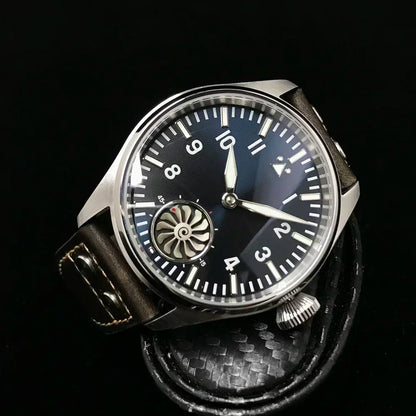 Reloj mecánico para hombre Hruodland 2025 nuevo, Seagull ST3620, piloto retro 43MM, luminiscencia Bgw-9, cristal de zafiro, turbina