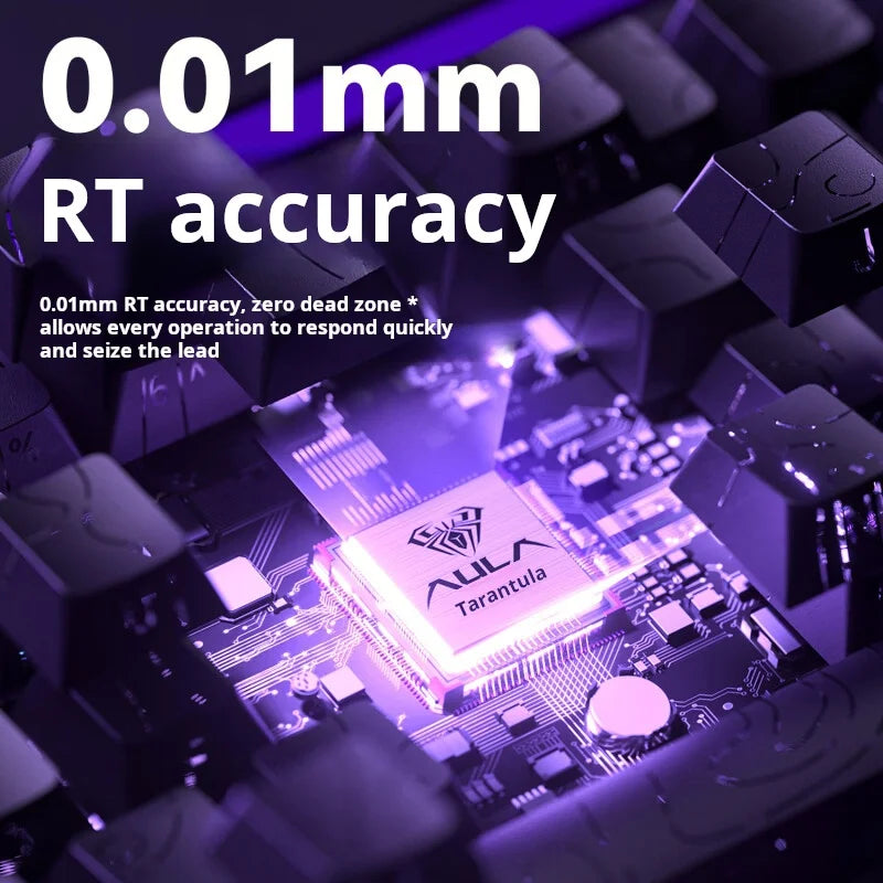 Teclado Mecânico Gaming AULA HERO 68 HE com Eixo Magnético RT, Iluminação RGB com Fio, Taxa de Polling 8K e Gravação Lateral