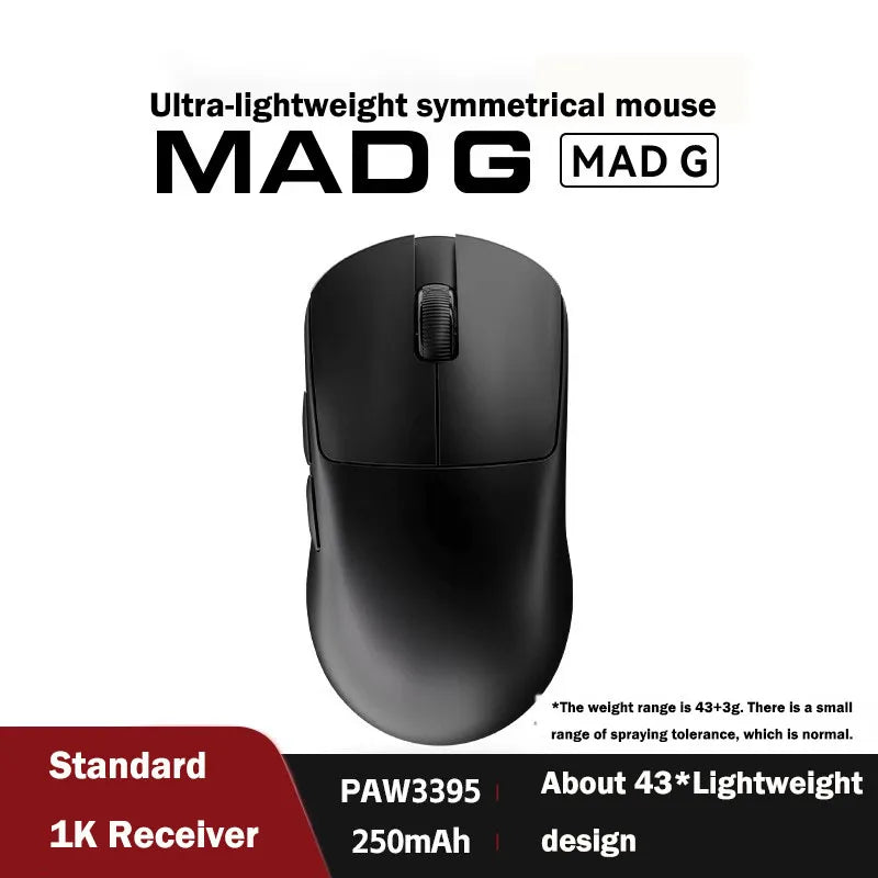 Ratón inalámbrico ultraligero FGG Madlions Mad G Pro Max original 8K HZ de doble modo, baja latencia PAW3395, accesorios gamer y regalos