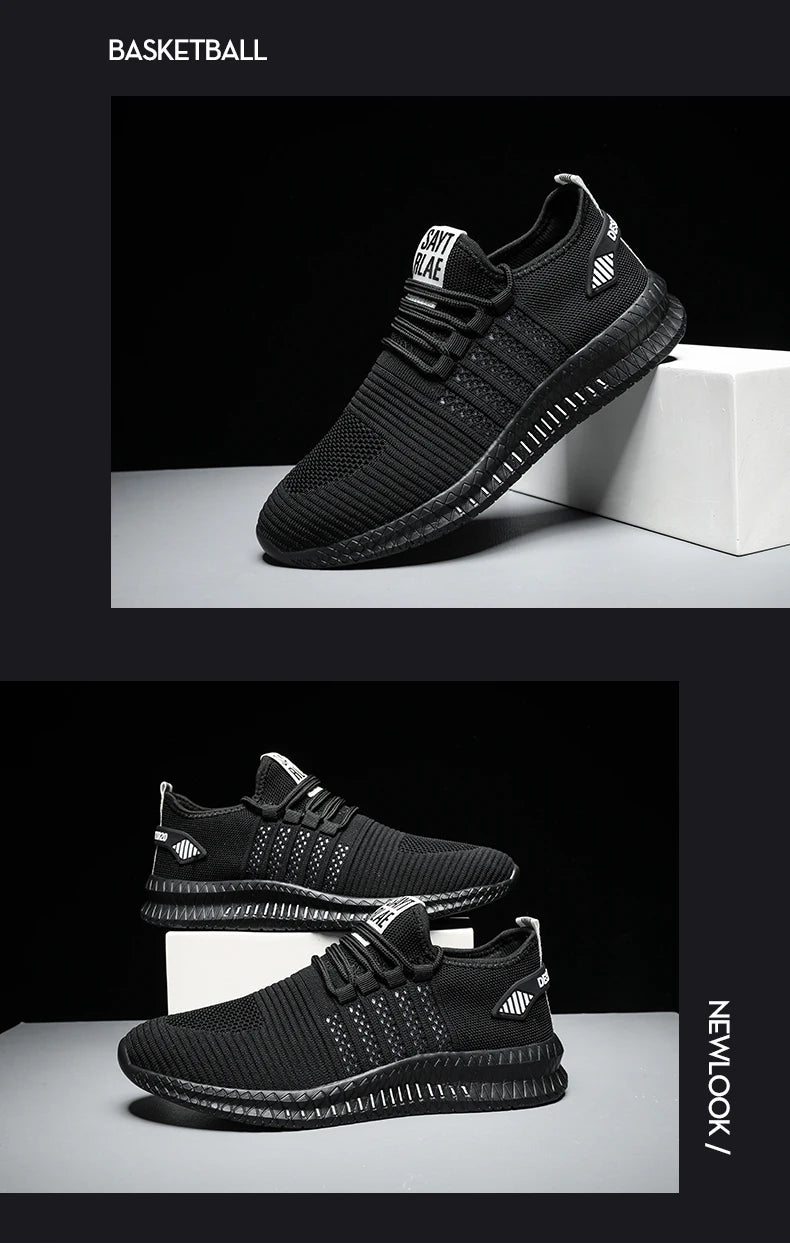 Zapatillas de moda ligeras para hombre, calzado casual transpirable con cordones, zapatos de caminar para hombre, calzado casual de verano
