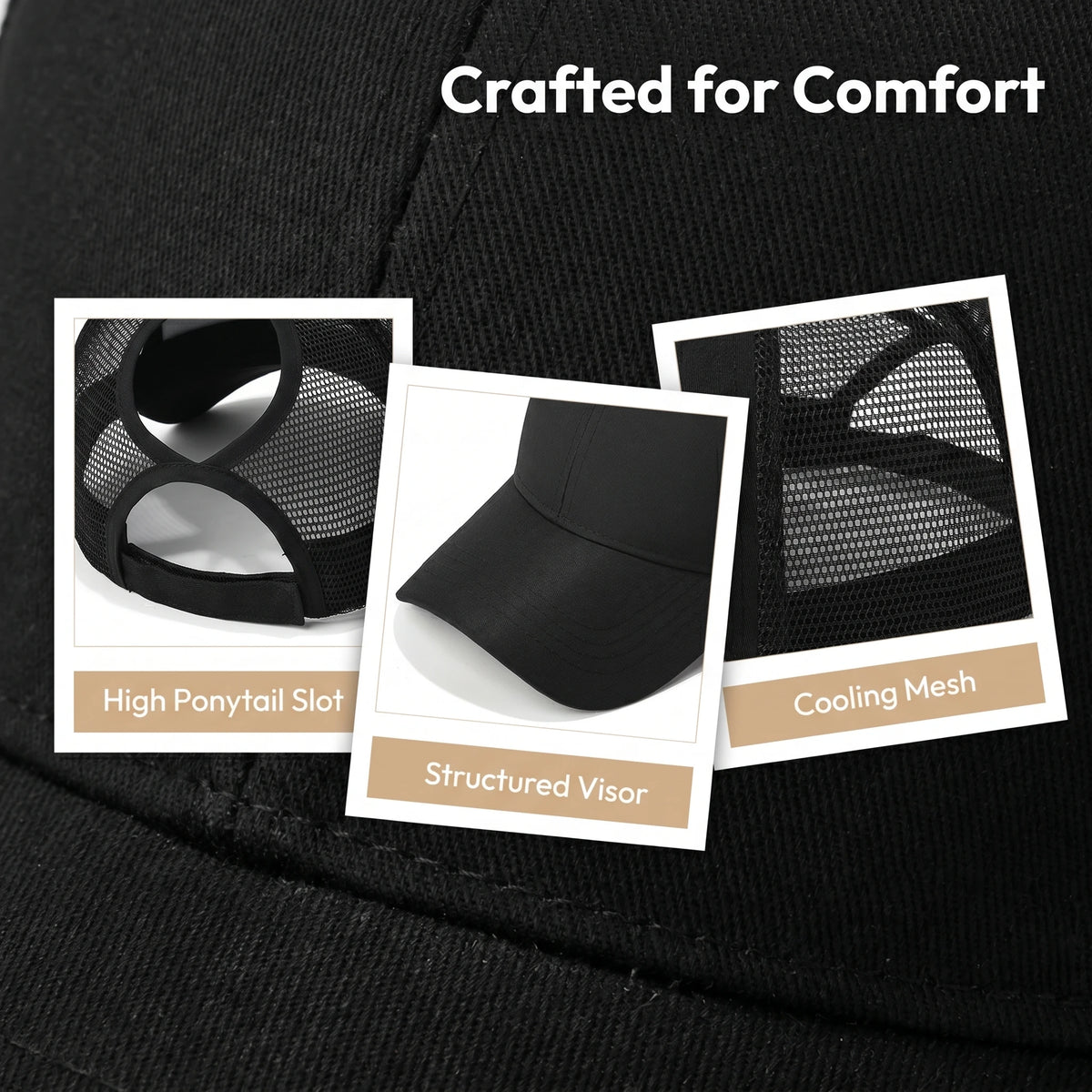 New Mesh Baseball Caps High Ponytail Snapback Cap Hollow Back UV Protection Sun Hat Casual Messy Hair Bun Ponytail Baseball Caps