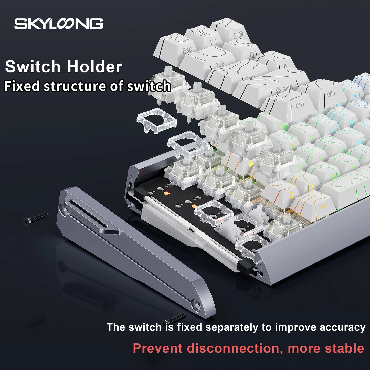 Teclado magnético SKYLOONG GK61/GK68 HE con carcasa de aluminio, 8000hz, RT0.01mm, activación rápida, teclas PBT, retroiluminación RGB y conexión por cable para gaming