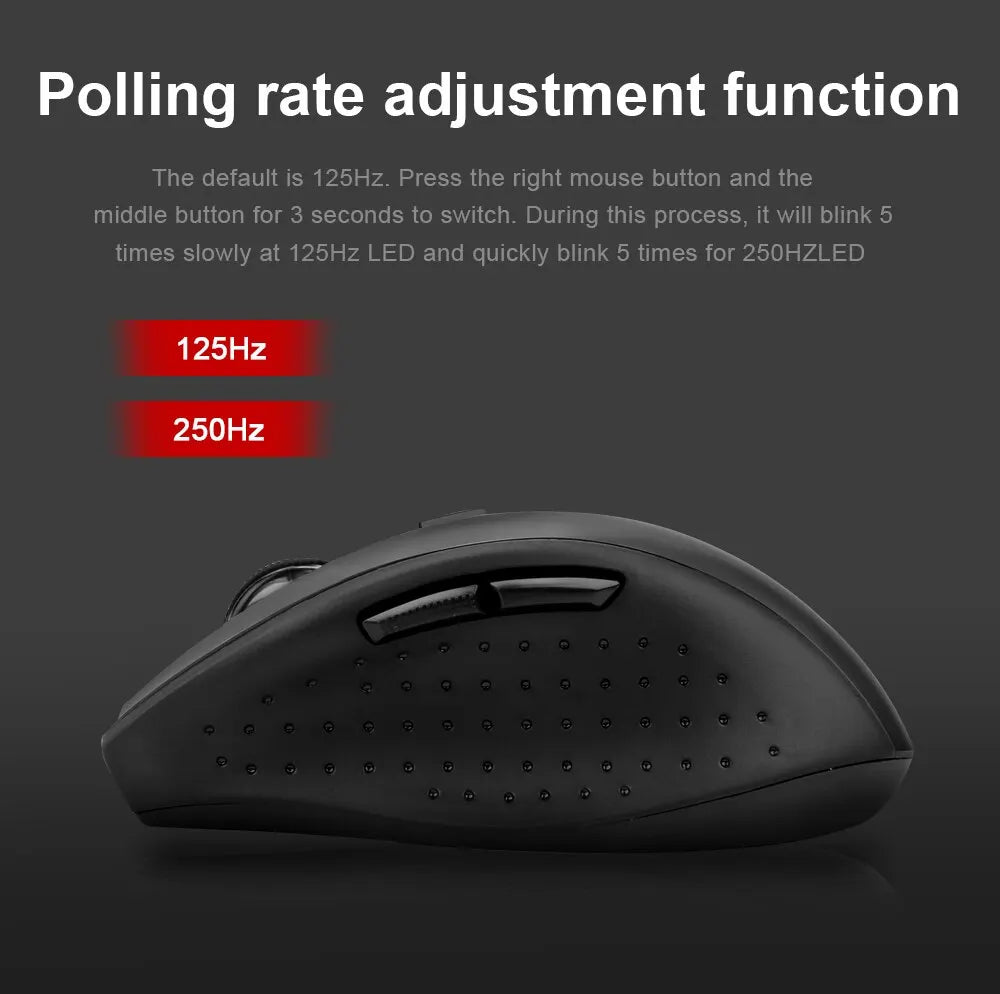 E-YOOSO E-1010 Mouse Wireless USB 2.4G da Gaming e Ufficio, Mouse Ottico 2400 DPI Ergonomico per Laptop, PC e Computer