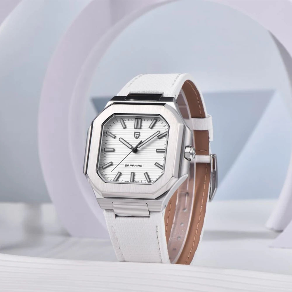 Reloj de lujo cuadrado de cuarzo PAGANI DESIGN 2026 para hombre, cristal de zafiro AR, movimiento japonés, luminoso, acero 316L completo