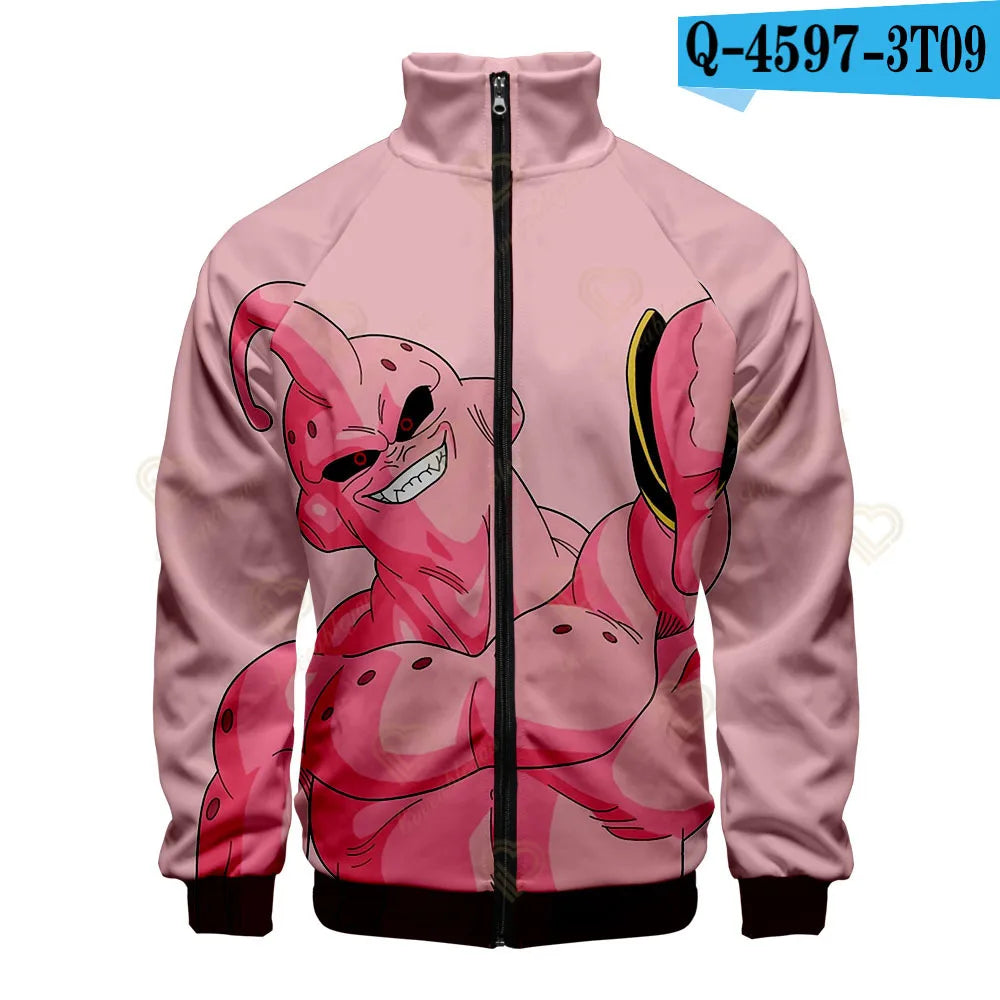 New Fashion Dragon Ball Print Stand Collar Zipper Hoodie Men Women Zipper Hoodies Jackets Long Sleeve Sport Hip Hop Sweatshirts