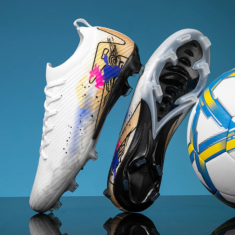 Nouvelles chaussures de football pour hommes, crampons d'entraînement, chaussures de soccer antidérapantes, ultralégères, crampons longs FG pour extérieur, livraison directe