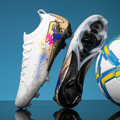 Nouvelles chaussures de football pour hommes, crampons d'entraînement, chaussures de soccer antidérapantes, ultralégères, crampons longs FG pour extérieur, livraison directe