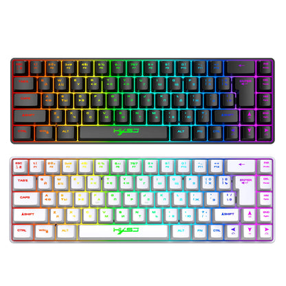 Tastiera meccanica gaming 68 tasti russo-inglese, tastiera bilingue con retroilluminazione RGB per il gaming
