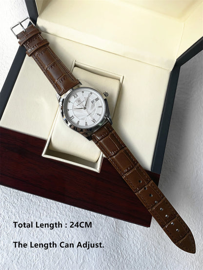 PABLO RAEZ Photos réelles Montre-bracelet de luxe pour homme Étanche Diamants Date Cuir Quartz Mode