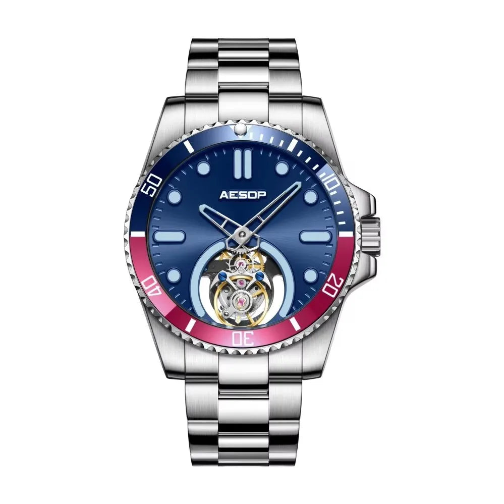 AESOP 2025 Men Flying Tourbillon Mechanical Wristwatch Male Skeleton Luxury Sapphire Watch Mens Waterproof Super Luminous Clocks