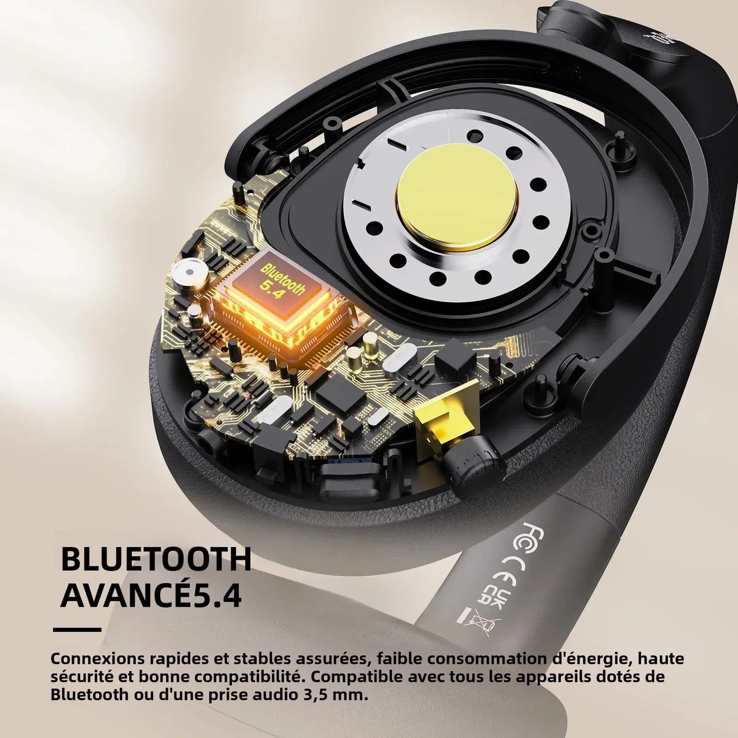 Auriculares inalámbricos Bluetooth 5.4 Oneodio SuperEQ A200 con ANC – Auriculares circumaurales con cancelación de ruido, micrófono ENC, audio Hi-Res y control desde app