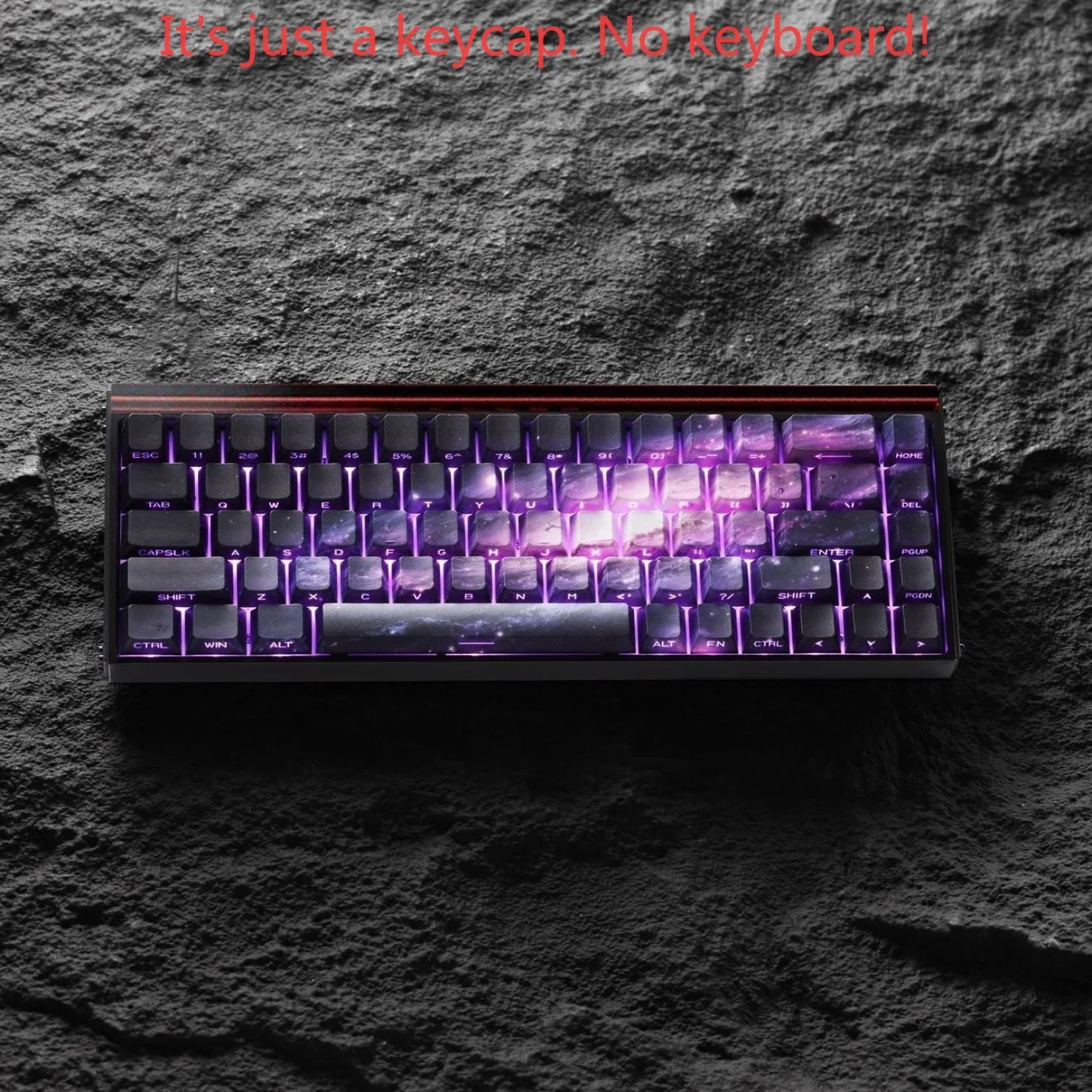 Keycap PBT trasparenti Cherry con incisione laterale e sfumatura Purple Galaxy, 135 tasti, compatibili con tastiere meccaniche 60/64/84/98/108