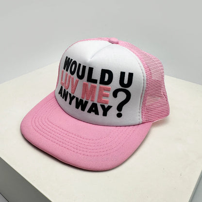Gorras de béisbol unisex nuevas con bloques de color, letras estampadas y bordadas, estilo hip hop, malla transpirable, visera para el sol, tipo trucker streetwear, versátiles