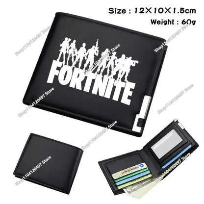 Carteras Fortnites para niños, monedero Anime Fortress Night, tarjetero de dibujos animados, bolso corto de cuero, cartera plegable de moda, regalo para niños