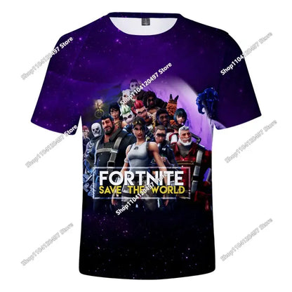 Camiseta 3D Battle Royale Fortnite, camisetas para hombres y mujeres, niños y niñas, tops de dibujos animados Victory, ropa para adolescentes, camisetas y tops infantiles de héroes de videojuegos