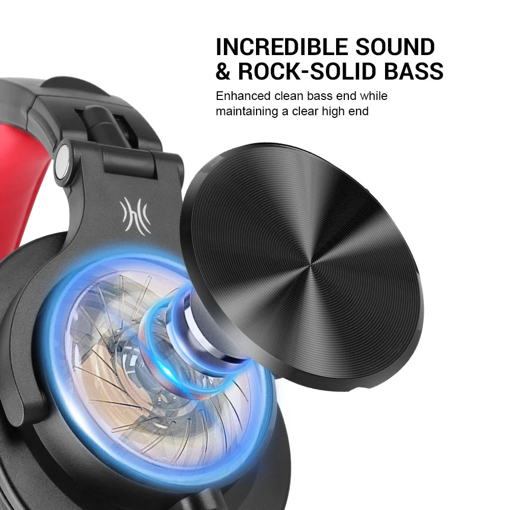 Auriculares de estudio DJ OneOdio con cable y micrófono – Drivers de 40mm, headset para mezcla y monitorización, gaming y grabación