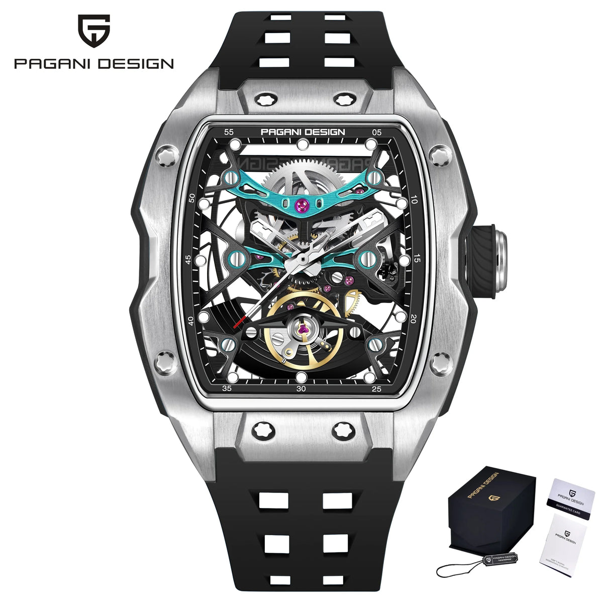 PAGANI DESIGN New Men's Watch Luxury Sapphire Crystal Stainless Steel Automatic Mechanical Watch Business Casual Skeleton Dial