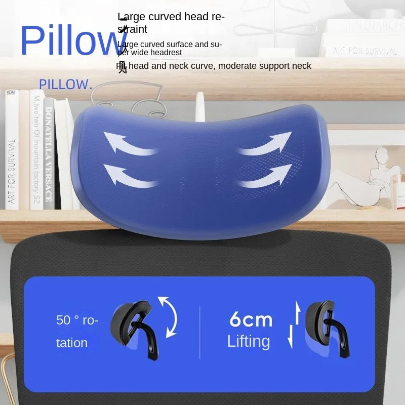 Ergonomisk kontorstol i mesh med lændestøtte, højrygget computerstol til voksne, komfortabel arbejdsstol til lange sessioner