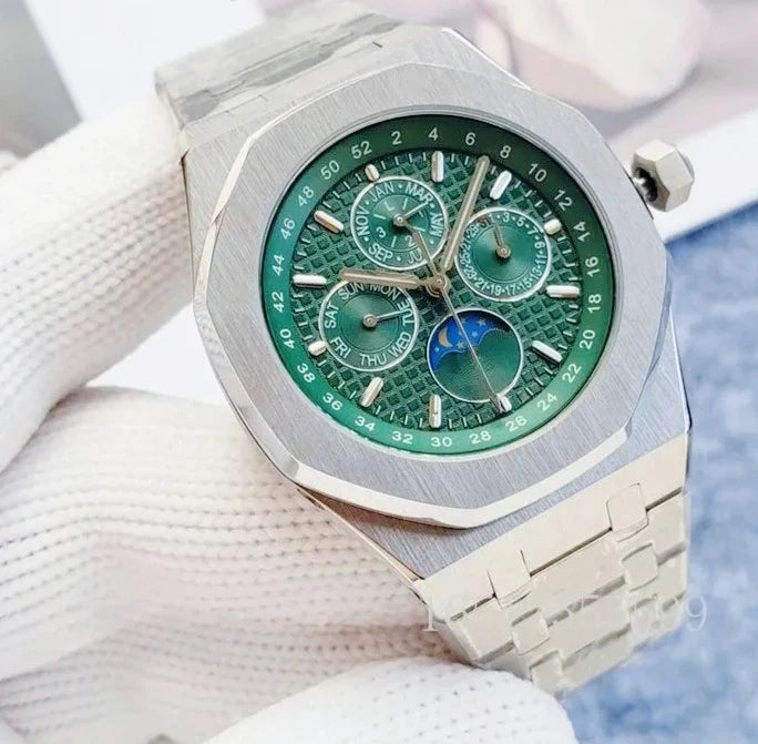 High End 42mm Luxury Mens Automatic Watches 904L Stainless Steel Black Blue Rubber Bracelet Sapphire Lens Waterproof Casual