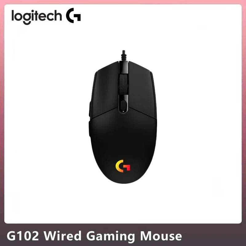 Logitech G102 G203 Wired Gaming Mouse 2.1 Meter Long Cable 8000 DPI RGB Effects for PC Laptop Office Gamer Flexible