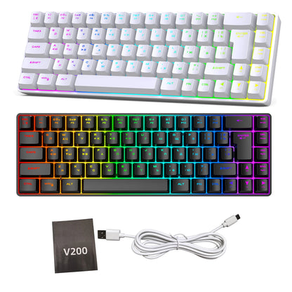 Tastiera meccanica gaming 68 tasti russo-inglese, tastiera bilingue con retroilluminazione RGB per il gaming