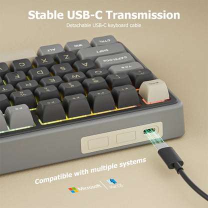 Tastiera meccanica cablata RK ROYAL KLUDGE R98Pro Gasket, 98 tasti, RGB, hot-swappable, pulsante pluggable, tastiera gamer con keycap PBT