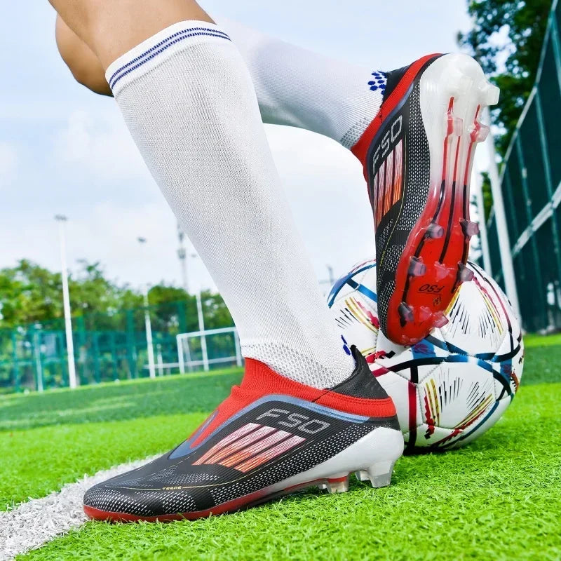 Nouvelles chaussures de football pour hommes, crampons longs antidérapants pour adultes, chaussures de sport pour garçons, crampons d'entraînement en plein air, respirantes et confortables