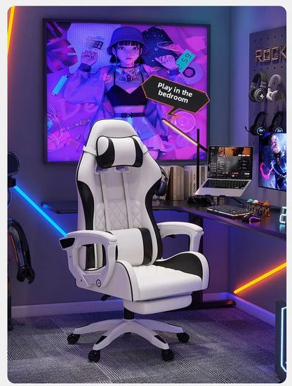 Silla gaming masculina para e-sports, cómoda para estar sentado durante períodos prolongados; silla de ordenador reclinable para momentos de ocio, con respaldo