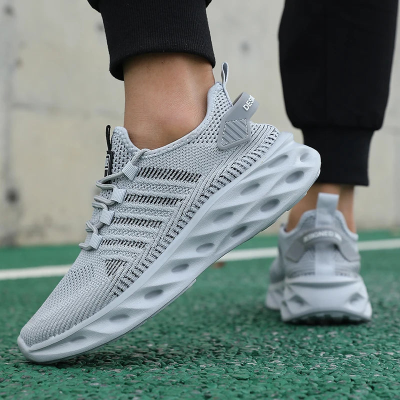 Men Shoes Comfortable Unisex Sneakers Breathable Couple Running Shoes Women Tennis Sports Shoe Size 37-47 Yellow Walking Sneaker