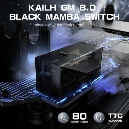 Ratón gaming ATTACK SHARK R3 de aleación de magnesio 8K SUPERLIGHT 8000Hz 6 DPI ajustables hasta 26000 PAW3395 BT/2.4G inalámbrico/con cable