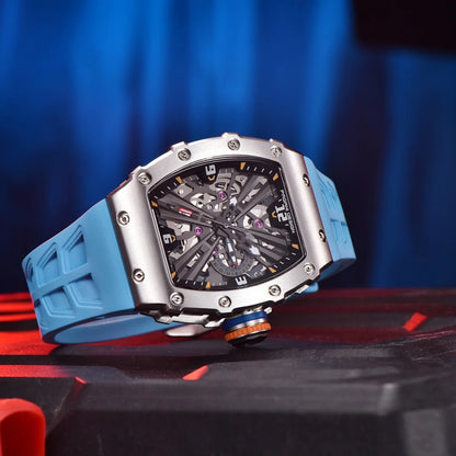 Orologio da uomo PAGANI DESIGN 2026 New al quarzo, movimento VH65, quadrante scheletrato, impermeabile 100M, sportivo rettangolare, vetro zaffiro
